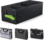 MIU COLOR Trunk Organizer for Car, Car Organizer, Sturdy Trunk Organizer for SUV, Non-Slip Bottom, Storage Organizer for Sedans, Van, Jeep, Grocery, Large 3 Compartments, Ebony 32"×13"×10.6"