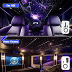 32W Meteor RGBW Twinkle LED Fiber Optic Lights, Bluetooth APP/Remote/Music Control Star Ceiling Light Kit+Adapter+Car Use Plug, Fiber Cable 1000pcs*0.03in*13.1ft with Shooting Stars Kit