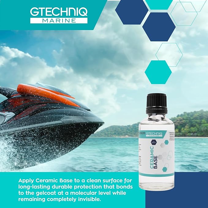 Gtechniq Marine Ceramic Base for Boats, 50ml | Enhances Protection and Shine, Chemical and Stain Resistant, UV Protection, Helps Prevent Swirls, Easy to Apply and Long-Lasting Results