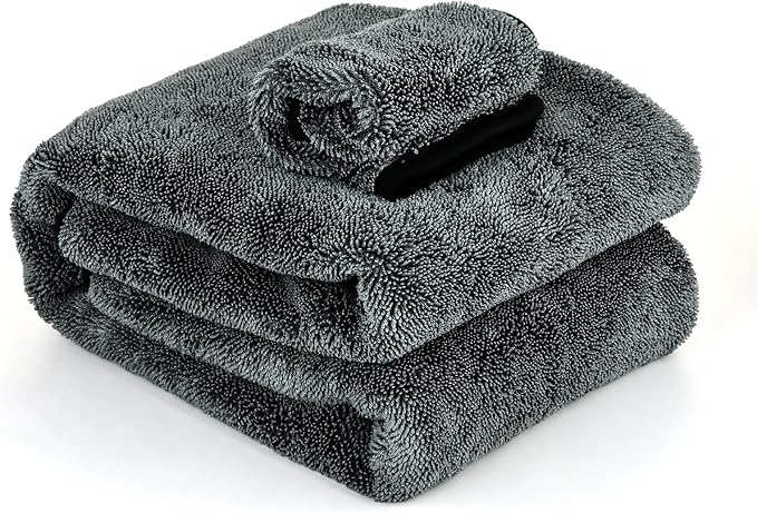 2-Pack Car Drying Towel 24"x40" - 10"x12" Detailing Pros & Home Users - 1300 GSM Microfiber Towels Absorbs Over 11lbs of Water Leaves No Streaks, Spots or Scratches Dries an Entire Vehicle
