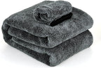 2-Pack Car Drying Towel 24"x40" - 10"x12" Detailing Pros & Home Users - 1300 GSM Microfiber Towels Absorbs Over 11lbs of Water Leaves No Streaks, Spots or Scratches Dries an Entire Vehicle