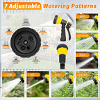 AUTOMAN-Garden-Hose-Nozzle, 2 Pack ABS Water Spray Nozzle with Heavy Duty 7 Adjustable Watering Patterns,Slip Resistant for Watering Plants,Lawn& Garden,Washing Cars,Cleaning,Showering Pets - Yellow