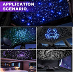 Car Starlight Headliner Kit, Twinkle & Sound Activated RGBW 16W 600pcs*0.02in*9.8ft Fiber Optic Starlight Kit with APP& Remote Controlled, Star Lights for Ceiling Car Roof/Home Decor