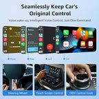 2-in-1 Wireless CarPlay & Android Auto Adapter, Smallest Mini Edition, Converts Wired to Wireless, Plug & Play Adapter for Apple iPhone iOS 10+ & Android 11+