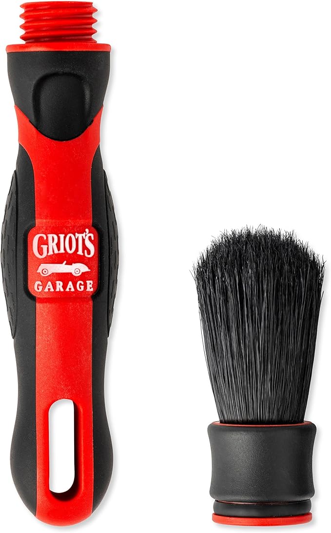 Griot's Garage Medium MOD Detailing Brush Head and Handle, Bristle Scrubber for Interior and Exterior Car Detailing, Moderate Cleaning, Standard Size