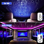 LED Fiber Optic Lights, 16W Meteor Twinkle, Bluetooth APP/Remote Control Star Ceiling Light Kit, 500pcs, 0.03+0.04+0.06in x 13.1ft, for Car/Home