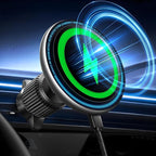 UPTOHIGH for 15W Magsafe Car Mount Charger, [Vibrant LED Decoration] Wireless Car Charger, Magnetic Phone Holder Mount for Air Vent, Phone Holders for Your Car Compatible iPhone 15/14/13/12 Series