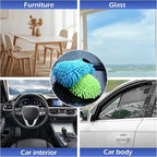 Car Wash Mitt Microfiber Gloves Chenille Material Microfiber Towels for Car Washing Supplies Kit Scratch Free Cleaning Fluorescent Green 2Pcs