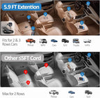 Car USB Charger Multi Port with 5.9FT Extension, QC3.0 76W Fast Charging Cigarette Lighter USB C Charger Adapter Multiple Ports for Mobile Phones and ipad