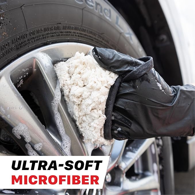 Maxshine Universal 2-Pack Professional Microfiber Wash Mitts – Finger Wheel Mitt & Dusting Mitt Set – Ideal for Small Area Cleaning, Car Washing & Detailing – Premium Auto Detailing Accessories