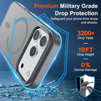 SUPFINE Magnetic for iPhone 17 Pro Case (Compatible with MagSafe)(Military Grade Drop Protection) Translucent Matte Shockproof with Anti-Fingerprint Phone Cover,Gray