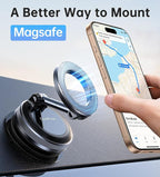 Coolpow【Newest Vacuum Magnetic Phone Holder for Car Phone Holder Mount【Movable Vacuum Suction】 Magsafe Car Mount Cell Phone Holders for Your Car Accessories for Women Men for iPhone 17 16 15 14 Kits