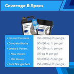 Modified Acrylic Concrete Paver Super Sealer,Penetrating Wet Natural Look, Cures in 6 Hours, 5 Year Life, Non-Toxic, Zero VOCs, Pet Friendly, Patio, Driveway, Roof, Pool Decks,Garages (5 Gallon)