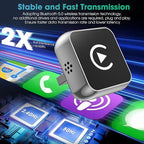 Wireless CarPlay Adapter, 2026 Upgraded Wired to Wireless for Apple CarPlay & Android Auto, 2-in-1 Mini USB Design Car Play Adapter with Type-C Adapter, Plug and Play, Stable Connection with No Delay
