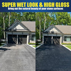 Super Wet Look Stone Sealer-2 Gallon, Durable & Long-Lasting Protection with High Gloss Finsh, Stain Proof, Against Water Damage & Dissolved Salts Natural Stone Sealer for Sandstone, Driveways