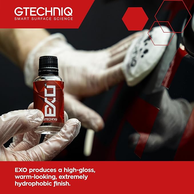 Gtechniq EXO and Crystal Serum Light Kit for Cars, 1.69 fl oz | Extremely High Gloss Finish, Swirl-Resistance, Hydrophobic Water and Dirt Repellent, Easy to Apply, Up to 5 Years Durability