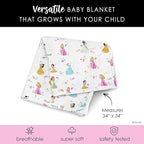 Milk Snob Disney Princess Baby Girl Swaddle Blanket, Soft Receiving, Security Bed and Play Blanket, Toddler and Infant Baby Bedding Registry and Shower Gifts, Newborn Essentials, 35x35