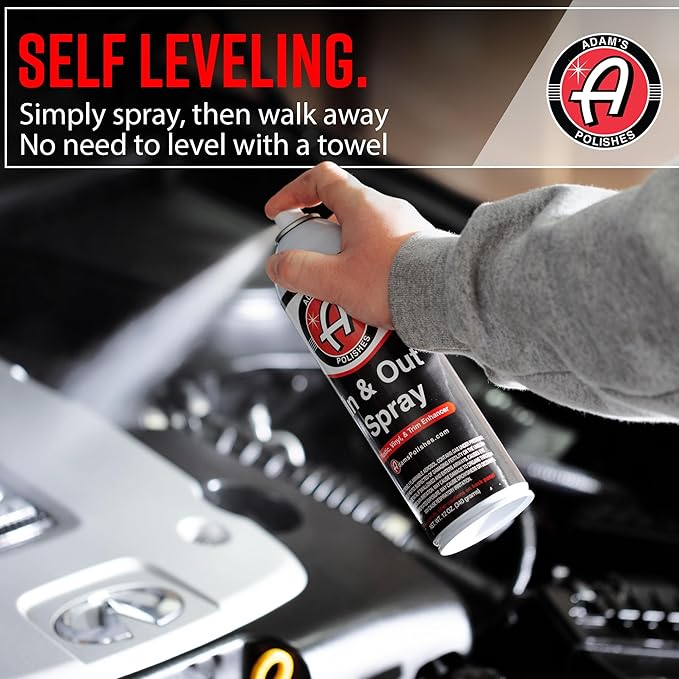 Adam's in & Out Spray (3 Pack) - Interior & Exterior Car Detail Spray for Plastics, Rubber & Vinyl, Fast Coverage, Streak-Free Finish