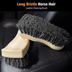 YeewayVeh 7PCS Car Interior Detailing Kit, Horse Hair Car Leather Brush, Applicator Pads and Microfiber Cloth for Car Interior & Seats Leather, Interior Car Cleaning Kit, Orange