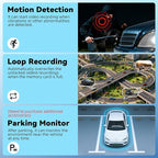 Mirror Dash Cam 4.5 Inch Rear View Mirror Camera 1080P Front and 480P Rear View Dual Cameras with 32G Card, Motion Detection, Night Vision, Parking Assistance, Loop Recording，Exposure Adjustment
