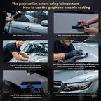 20H Advanced Graphene Ceramic Coating for Cars, Motorcycles & Boats - Self-Cleaning Effect, Ultra-High Gloss, Long-Term Protection (60mL) - Car Detailing Kit