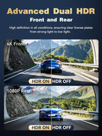 DDPAI 4K Dash Cam Front and Rear, STARVIS 2 IMX678, Built-in 64G eMMC Dual HDR Car Camera, WiFi Dash Camera for Cars with GPS,AI ISP Night Vision 2.0,3" IPS,ADAS,24H Parking Mode,Support 512GB,Z90 Pro