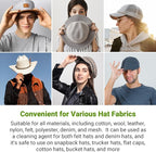 Calvana 4-in-1 Professional Hat Cleaning Kit, Quick-drying Cap Saver Cleaner, for Baseball Caps,Cowboy Hat, Felt Hat, Safe for Cotton, Wool, Polyester, 5oz Solution, Includes Towel and Brush