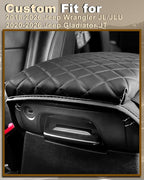 Armrest Cover for Jeep Wrangler JL Center Console Pad with Organizer Storage Pockets, Black Faux Leather Arm Rest Lid Cushion Accessories (2018-2026 Wrangler JL/Gladiator JT)