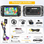 Car Radio Stereo for Chevy Silverado 2007-2014 Tahoe GMC Sierra Yukon,2+64G Android 13 Touch Screen Head Unit with CarPlay Android Auto Bluetooth GPS Navigation Backup Camera