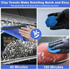 Fine Grade Clay Towel, 2-Pack Clay Bar Alternative for Scratch Free Auto Detailing & Polishing, Paint Safe Microfiber Mitt (11.3x11.9 Inch)