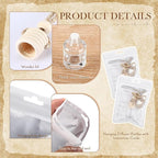 Boao 300 Sets Hanging Car Air Freshener Diffuser Bottles with Instruction Card and 4 x 6'' Resealable Holographic Bag for Empty Car Essential Oil Perfume Bottles Packaging (Cylinder)