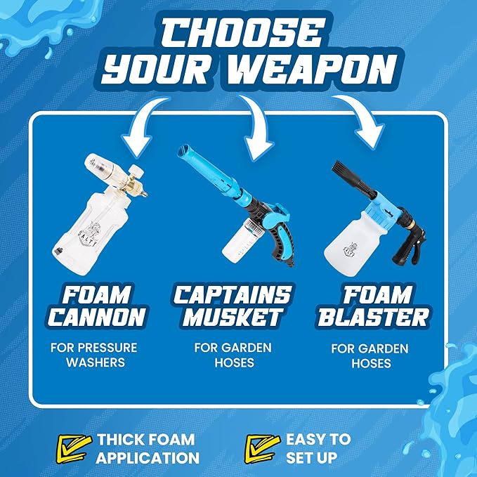 Salty Captain Ultimate 15-Piece Car Cleaning Kit – Car Wash Kit with 15L Bucket, Hand Mitt Towels, Brushes & 4x Cleaning Fluids – 2-in-1 Foam & Flush Gun compatible with Garden Hose – Premium Quality