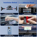 Car Charger Phone Mount for Toyota Tacoma 2016-2023, 3rd Gen Tacoma Dashboard Clip Cell Phone Cradles 360° Adjustable 20x Strong Magnet Phone Stand Cellphone Holder Fit for All Smartphones