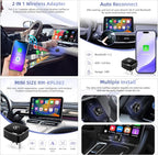 LEXXSON Wireless CarPlay Adapter for iPhone, Plug and Play, Fast and Stable Connection 2 in 1 Android Auto Wireless Adapter for CarPlay＆Android