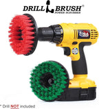 Drill Brush - Cleaning Supplies - Medium and Stiff Bristle Brush Kit - Spin Brush - Grout Cleaner - Tile, Counter-tops, Stove, Oven, Sink, Trash Can, Floors - Concrete Swimming Pools, Garden Fountains
