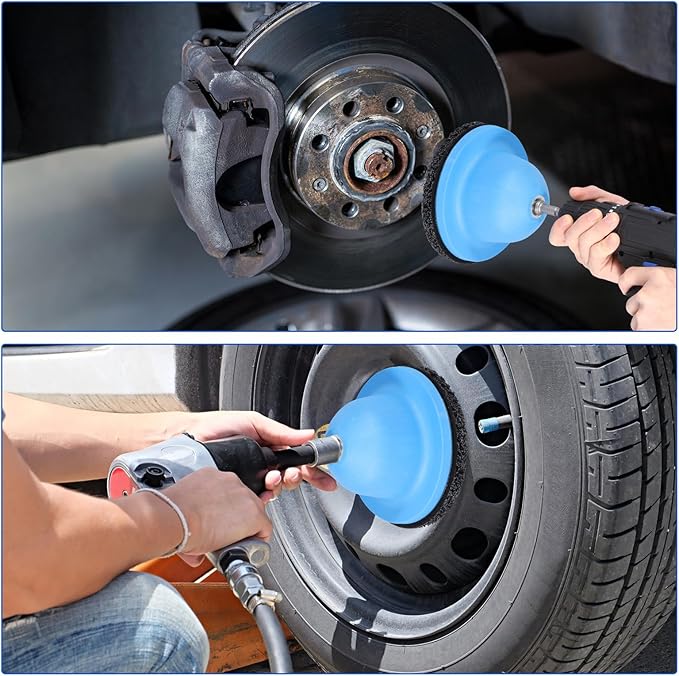 6" Wheel Hub Resurfacing Kit with Drill Adapter, Tire Change, Quick Rust Removal for Lug Studs and Rotors, Automotive Maintenance Tool(1set)