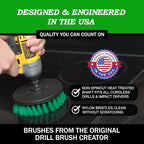 Drillbrush Green Kitchen Drill Brush Set – Drill Powered Cleaning Tools for Stainless Steel Sink, Copper Sink, Stove Top, Oven, Air Fryer & Cabinets – Must-Have Kitchen Accessories for Fast Cleaning