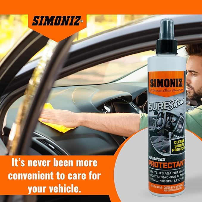 Simoniz Sure Shine Auto Detailer – 10 oz Bottle Professional Mist and Wipe Vehicle Protectant – Instantly Provides a Just Waxed Look & Feel - for Cars, Trucks, SUVs, Boats & Bikes