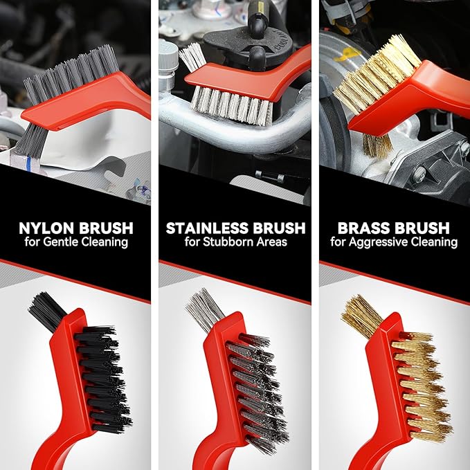 Auto Dynasty 19 Pieces Car Detailing Kit Wash Cleaning Tool Kit and Detailing Brush Set with Carry Bag Universal For Interior, Exterior, Wheels and Air Vent, Red