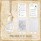 Boao 100 Sets Hanging Car Air Freshener Diffuser Bottles with Instruction Card and 4 x 6'' Resealable Holographic Bag for Empty Car Essential Oil Perfume Bottles Packaging (Heart)