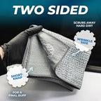 The Rag Company - Wrinkle Knit Glass Towel - Professional 500 GSM Microfiber Window Cleaning Cloths, Streak-Free Dual-Sided Design, 16in x 16in, 3-Pack (South Korea)
