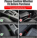 Car Seat Gap Filler Organizer, Universal Premium Leather Car Gap Filler with Card Slots for Front Seat Between Car Seat and Console Hold Phone, Sunglasses, Keys, fit for Car Suv Truck - 1 Pack, Black
