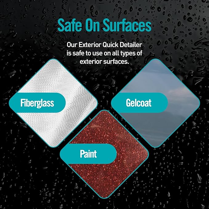 Boat Quick Wax Spray 32oz – Marine Spray Wax & Sealant – 3 in 1 Cleaner, Shine & Protection – Fiberglass, Paint & Vinyl Safe – High Gloss Boat Polish & Detailer