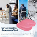 Season Guard Tailbone Pain Relief Office Chair Seat Cushion, Memory Foam Gel Seat Cushion for Sciatica Pain Relief with Washable Cover, Butt Cushion for Long Sitting, Mesh, Pink