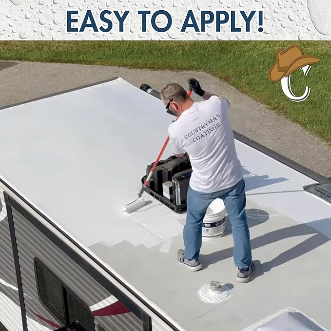 100% Silicone Roof Coating for RVs, Campers & Flat Roofs - Waterproof Seal for Leaks, Cracks & Seams - Ponding Water Resistant - 4.75 Gallon Black