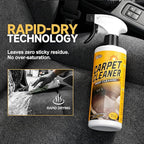 toretark Instant & Powerful Carpet Cleaner Spray, Stain Remover for Seats, Fabric & Floor Mats, Upholstery Cleaner Removes Tough Stains, pH Balanced, Minimal Residue, 16 fl oz
