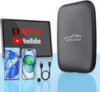2026 New Wireless CarPlay Adapter Support Netflix/YouTube/TF, 5-in-1 Android Auto & Carplay Adapter with USB-A and USB-C Cables,Convert Wired to Wireless Apple Dongle, Video Box Car Play for iOS 10+