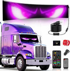 Devil Eyes Light for Trucks – 52.4''x7.5'' Large LED Eyes for Truck Windshield, Perfect Sync, Super Bright, Programmable LED, Remote+APP Control (1-Pack) for Standard Trucks/RVs/Campers