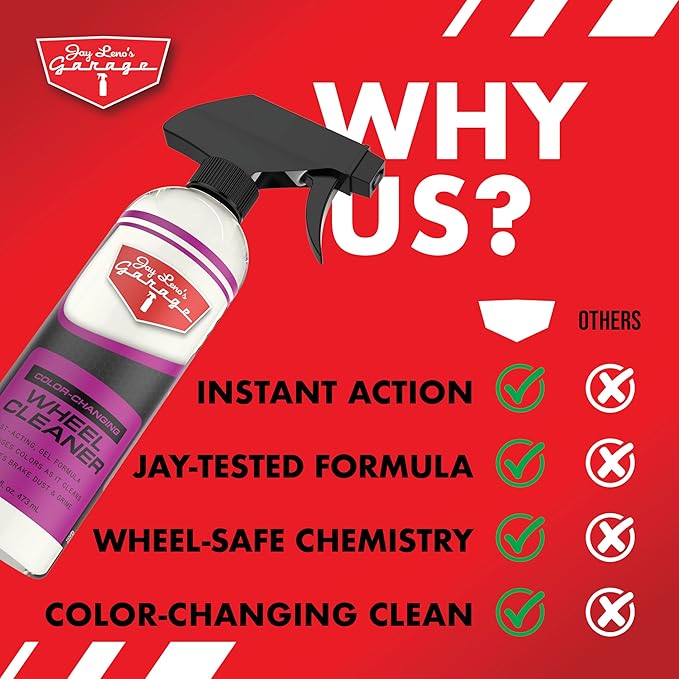 Jay Leno's Garage Wheel Cleaner Spray – Brake Cleaner and Heavy Duty Brake Dust Remover (Pack of 2) (16 oz (Pack of 2))