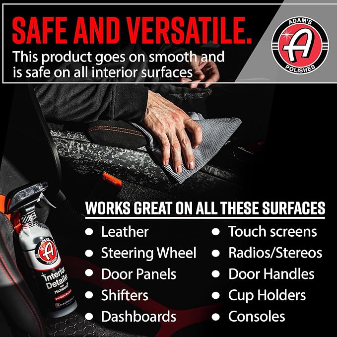 Adam's Polishes Interior Detailer 16 fl. oz (Sweet Pea) - Total Car Interior Cleaner, Protectant & Dressing | All Purpose Cleaner & Leather Conditioner | Vinyl, Dashboard, Screen, Seat Cleaner & More